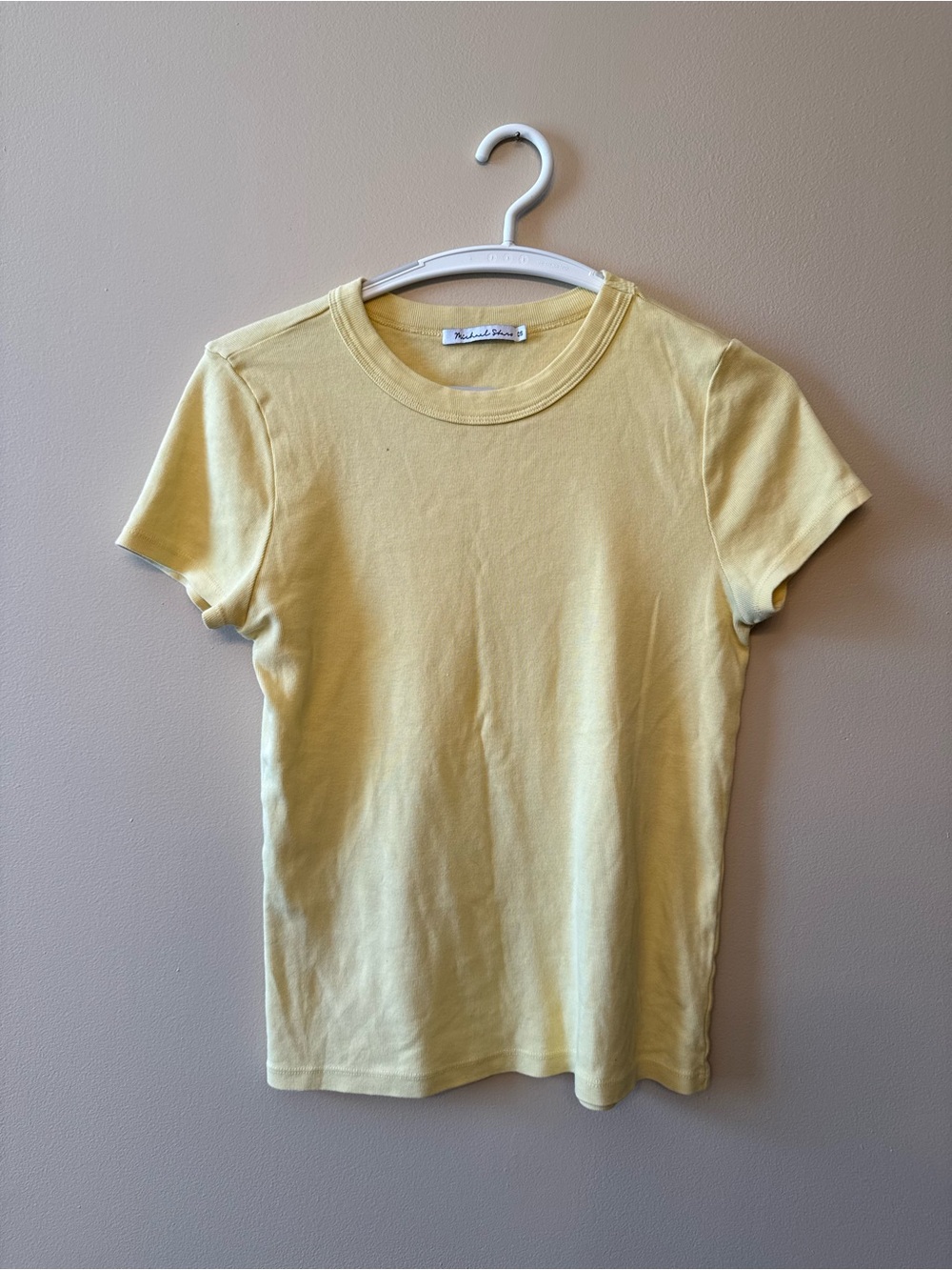 Michael Stars Short Sleeve Crewneck Tee in Pale Yellow